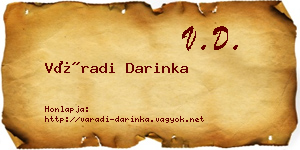 Váradi Darinka névjegykártya